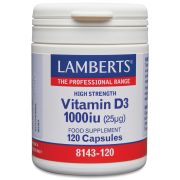 Vitamin D (kolekalciferol D3) 1000iu (25µg) - 120 kapslar