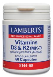 Vitamin D3 och K2 (menakinon 7) kosttillskott 60 kapslar